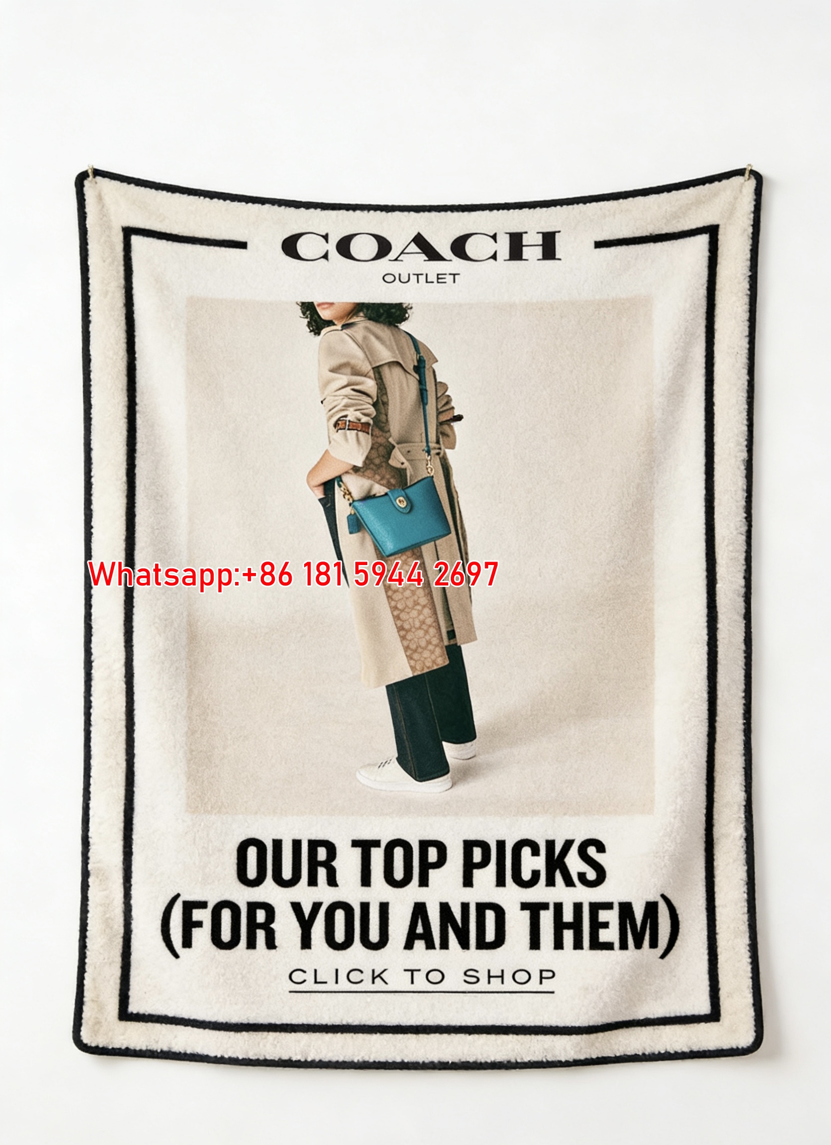 Coach Outlet Top Picks Print Flannel Fleece Throw Blanket C062